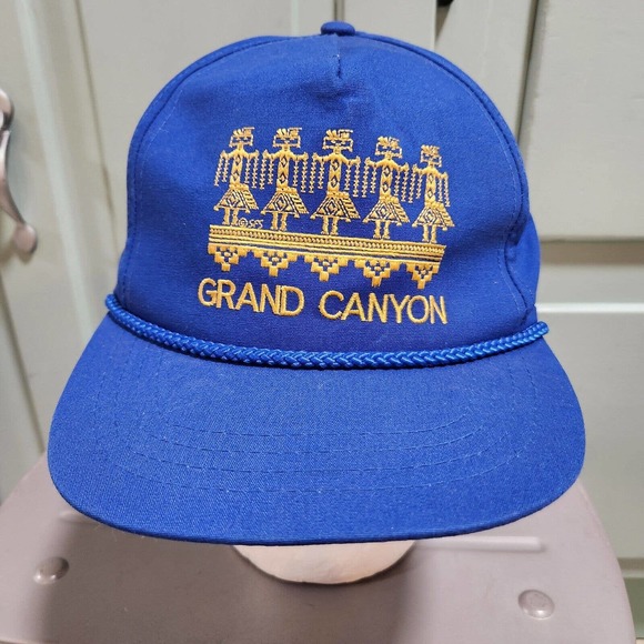 VTG Grand Canyon Blue American Indian Tribal Blue Rope Snapback Hat Cap OSFA - Picture 2 of 12